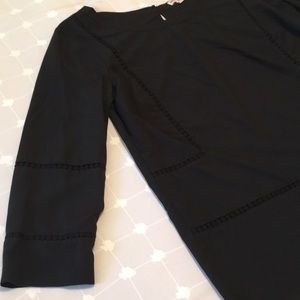 Black blouse with lace like accent